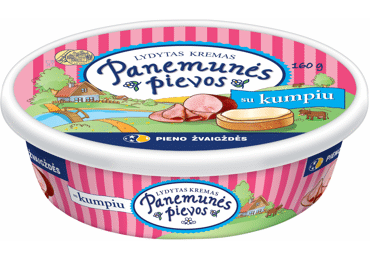 Spreadable PANEMUNĖS PIEVŲ cream with ham, 22% fat, 160 g