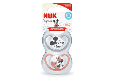 Silikoninis čiulptukas NUK SPACE MICKEY NR. 2, 6-18 mėn., 2 vnt.