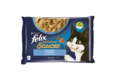 Konserv. kačių ėdalas FELIX su žuvimi padaže,4x85g, 340 g