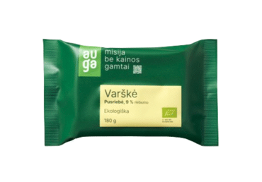 Ekologiška varškė AUGA, 9 % rieb., 180 g
