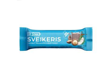 Baltyminis batonėlis SVEIKERIS, kokosų ir makadamijų skonio, 50 g