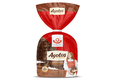 Juoda raikyta AGOTOS duona su saulėgrąžomis, 375 g