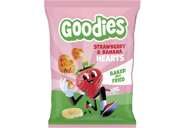 GOODIES corn, strawberry, banana, snack Heart, 30 g