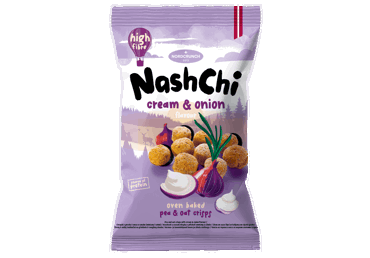 Чипсы из гороха и овса NASHCHI, вкус сметаны и лука, 60 г