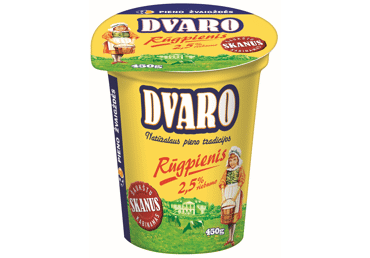 Rūgpienis DVARO,   2,5 % riebumo, 450 g.
