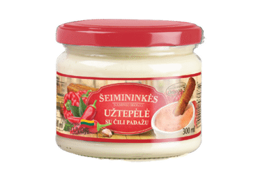 ŠEIMININKĖS užtepėlė su aitriųjų paprikų padažu, 58 % rieb., 280 g