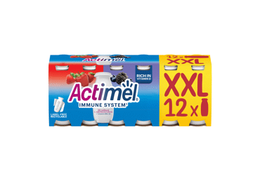 Fermented yogurt drink ACTIMEL, various flavors, 1.5% fat, 12x100g, 1.2 kg
