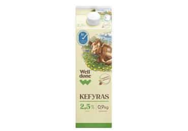 Кефир WELL DONE, 2,5% жирности, 900 г