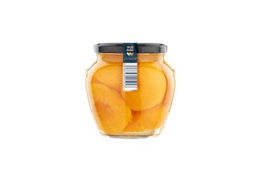 Nuluptos persikų puselės WELL DONE PREMIUM,  lengvame sirupe, be kauliukų, 560 g