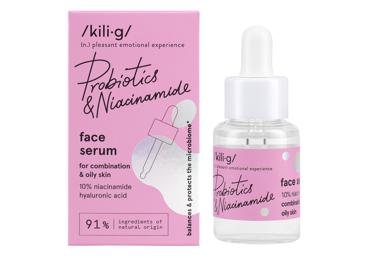 KILIG PROBIOTICS veido serumas su niacinamidu mišriai ir riebiai odai 30 ml