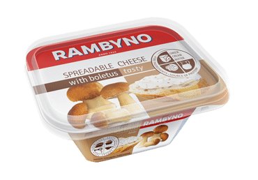 Lydytas RAMBYNO tep. sūrelis su baravykais, 50 % rieb. s. m., 175 g