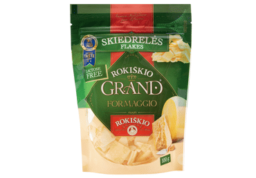 Тёртый твёрдый сыр ROKIŠKIO GRAND (ломтики), 37% жира, 100 г