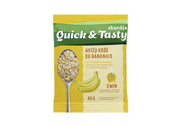 Avižinė košė QUICK & TASTY su bananais, 40 g
