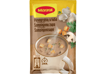 Tirpi pievagrybių sriuba MAGGI 5 MINUTES su skrebučiais, 16 g