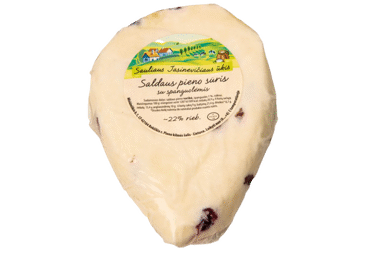 Сыр сладкий молочный S. JASINEVIČIAUS с клюквой, 22%, 1 кг