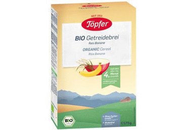 Ekologiška manų košė TOPFER su obuoliais, bananais nuo 6 mėn., 175 g