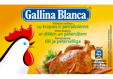 Vištienos sultinys GALLINA BLANCA su krap.ir petraž.(8 kub.), 80 g