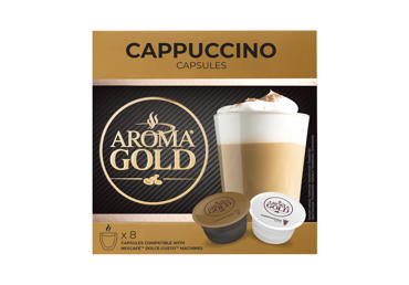 Kavos kapsulės AROMA GOLD CAPPUCCINO, 186.4 g