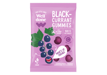 Guminukai WELL DONE su vitaminu C, juodųjų serbentų skonio, 35 g
