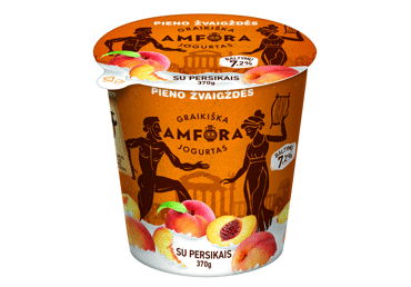 Jogurtas GRAIKIŠKA AMFORA persikais, 3,1 % rieb., 370 g
