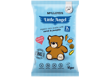 Экологичные жареные кукурузные закуски LITTLE ANGEL TEDDY с морковью и тыквой, с 7 месяцев, 30 г
