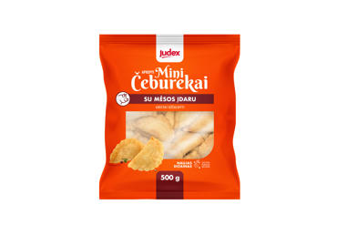 Šaldyti maži čeburekai JUDEX su mėsos įdaru, 500 g
