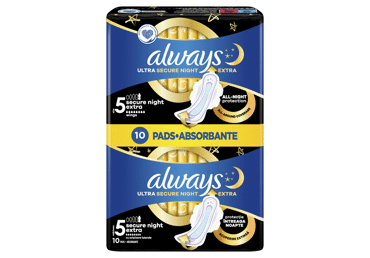 Higieniniai paketai ALWAYS Ultra Secure Night Extra, S5, 10 vnt.