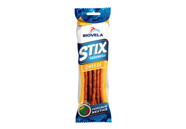 Karštai rūkytos lazdelės STIX KABANOSSI CHEESE, a. r., 100 g