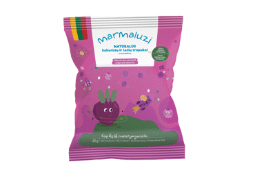 TRAPUKAI Kukurūzų, lęšių su burokėliais - 36 mėn, 30g MARMALUZI