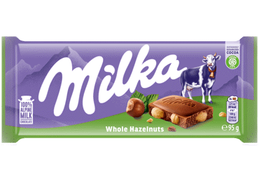 Milk chocolate MILKA with whole hazelnuts, 95 g