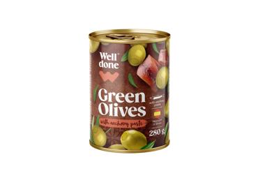 Green olives with anchovies WELL DONE, 280 g