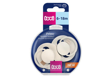 LOVI silikoniniai dinaminiai čiulptukai Prime, Coconut/ Ivory, 6-18m, 2 vnt., 34/402