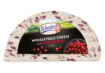 Sūris WENSLEYDALE su spanguolėmis, 43 % rieb. s. m., 1 kg