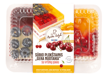 Sūrio plokštainis GERA NUOTAIKA su vyšnių įdaru , 1 kg