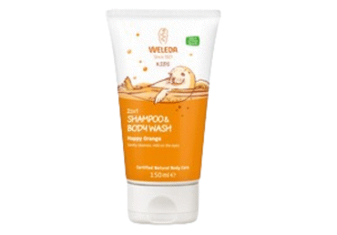 Body wash-shampoo WELEDA KIDS 2 IN 1 (orange scent), 150 ml