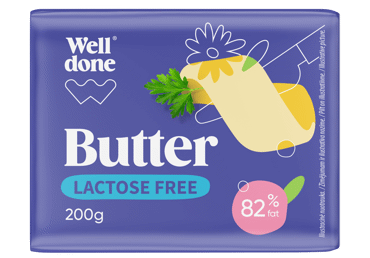 Sviestas be laktozės WELL DONE, 82 % rieb., 200 g