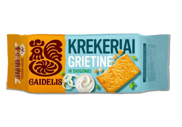 Krekeriai GAIDELIS, grietinės ir svogūnų skonio, 72 g