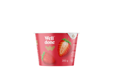 Съедобный йогурт WELL DONE, со вкусом клубники, 5,1 % жира, 200 г