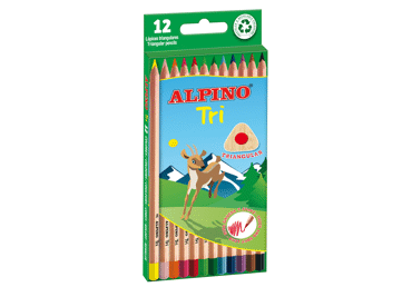 Spalvoti pieštukai ALPINO TRI (trikampiai, 12 sp.), 1 vnt.
