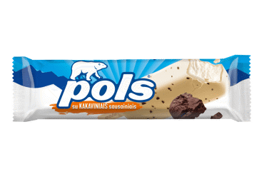 Grietininiai valgomieji ledai POLS su kakaviniais sausainiais, 70 g