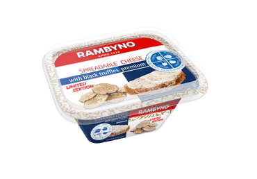 RAMBYNO lydytas tepamas sūrelis su juodaisiais trumais, 50 % rieb. s. m., 160 g
