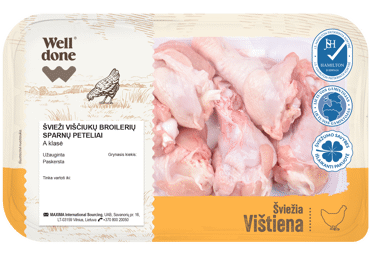 LIETUVIŠKI viščiukų broilerių sparnų peteliai WELL DONE, 500 g
