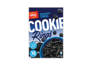 Sausi pusryčiai OHO COOKIE RINGS, 425 g
