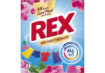 Skalbiamieji milteliai REX AROMATHERAPY COLOR, 4 skalb., 220 g