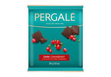 Dark chocolate PERGALĖ with cranberry pieces, 200 g