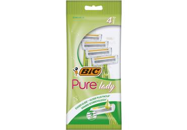Moteriški vienkartiniai skustuvai, BIC Pure Lady 3 Aloe  4vnt.