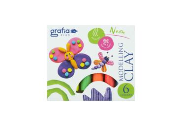 Plastilinas, 6 neoninių spalvų