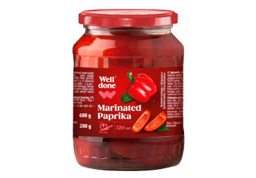 Marinuotos raudonosios pjaustytos paprikos WELL DONE, 680 g