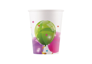 Popieriniai puodeliai SPARKLING BALLOONS, 200 ml, 8 vnt., 8 vnt.