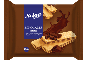 Vafliai SELGA, šokolado skonio, 180 g